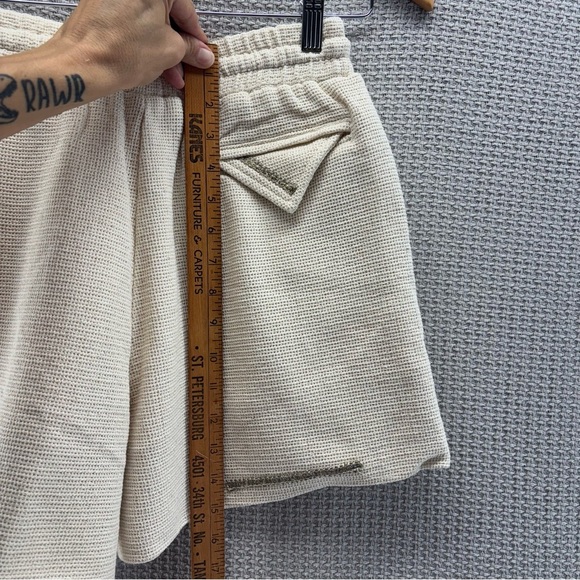 POL Two Piece Cream Knit Vest Shorts Women Small- Tweed Beach Boho Quiet Luxury - Picture 15 of 16